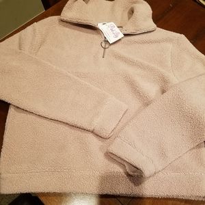 🆕Pink Lily pink SHERPA quarter zip. Super soft cozy size large